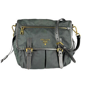 Prada Tessuto messenger bag green